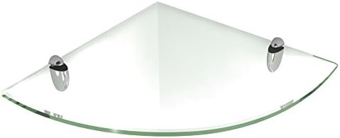 Fab Glass and Mirror Corner Glass Shelf, 12" x 12", Clear