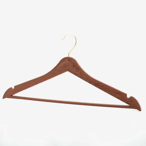 Arch 24 Pcs Brown Wood Look Plastic Hanger Clothes Clothes Shirt Hangers With Gold Hooks
