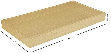 Home Basics Plastic Vanity Tray For Jewelry, Make up, Perfume, Cosmetics, Bathroom or Dresser Organizer, Gold