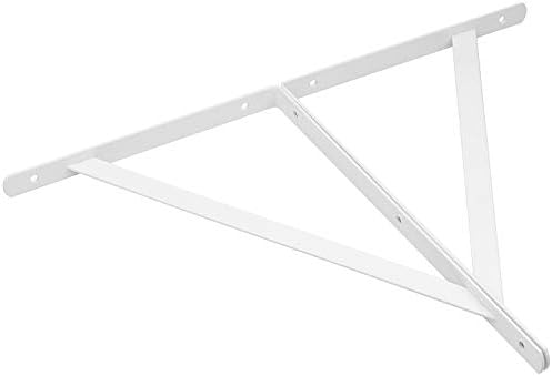 Acrux7 12 Pack White Steel Shelf Brackets 12x8inch - Heavy Duty L Brackets with Screws, White Metal Shelf Brackets - Per
