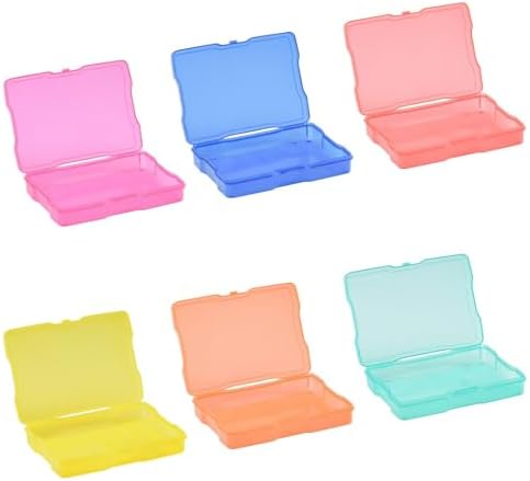 Vaessen Creative Storage Lid and 6 Small Colourful Tins Plastic Sorting Box for Storing Craft Accessories, Photos and Ot