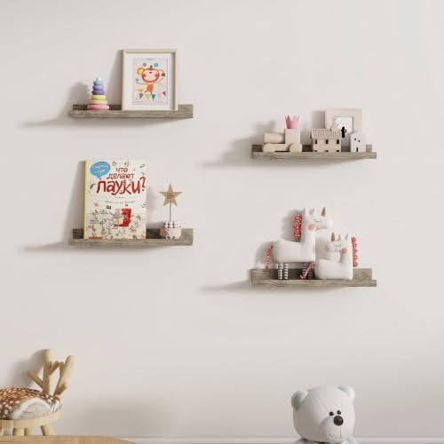 Dreamland Picture Ledge Shelf for Wall, Floating Shelves Set of 2,18 inch Long Floating Shelves with Lip for Living Room