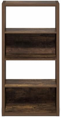 Furinno Viola Book Shelf, 4-Tier Bookshelf, Extra Thick Frame Bookcase with Open Shelf, Open Back Design, 11.3" x 23.2" 