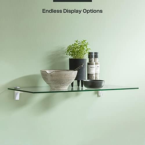 Fab Glass and Mirror Rectangle Glass Shelf, 10" X 18", Clear