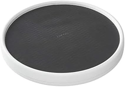 Copco 15 Inch Non-Skid Lazy Susan Turntable Organizer for Cabinet, Pantry, Refrigerator - Charcoal Gray, Smooth-Glide Ba