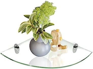 Fab Glass and Mirror Corner Glass Shelf, 6" x 6", Clear