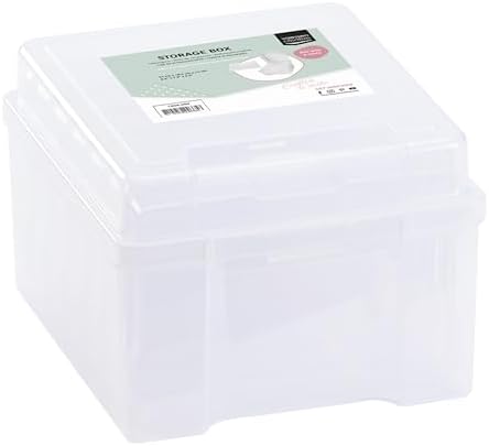Vaessen Creative Storage Lid and 6 Small Transparent Tins Plastic Sorting Box for Storing Craft Accessories, Photos and 