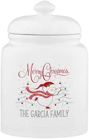 Let's Make Memories Personalized Christmas Joy Family Cookie Jar - For Her- Kitchen Christmas Décor