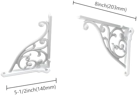 Heavy Duty Solid Stand,8 Inch 2 Pack White,Right Angle Wall Panel Support Bracket,Decorative Shelf Bracket,Heavy Duty Vi