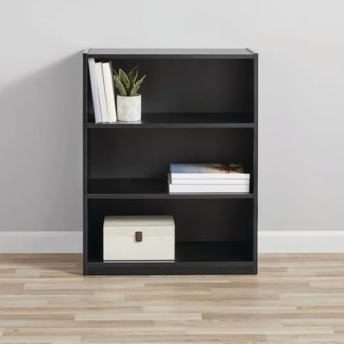 3 Shelf Bookcase, 31.5" H Small Book Shelf for Small Spaces, 3 Tier Bookshelf for Home Office and Dorm, Short Wooden Sto