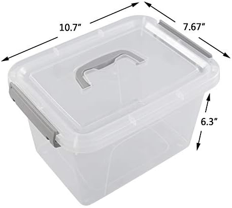 5 Quart Storage Box with Lid, 6 Packs Small Plastic Box Tote Bin