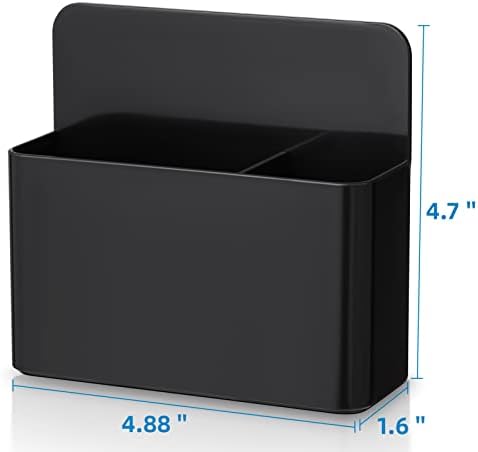 Mabrasse 2p Magnetic Dry Erase Marker Holder,Pen and Eraser Holder for Whiteboard, Magnet Pencil Cup Utility Storage Organizer for Office, Refrigerator, Locker and Metal Cabinets (Black)
