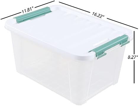 Quickquick 20 Quart Plastic Clear Latching Box, 6-Pack Clear Storage Box