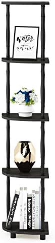Furinno Turn-N-Tube 5 Tier Corner Display Rack Multipurpose Shelving Unit with Classic Tubes, Espresso/Black (18035EX/BK