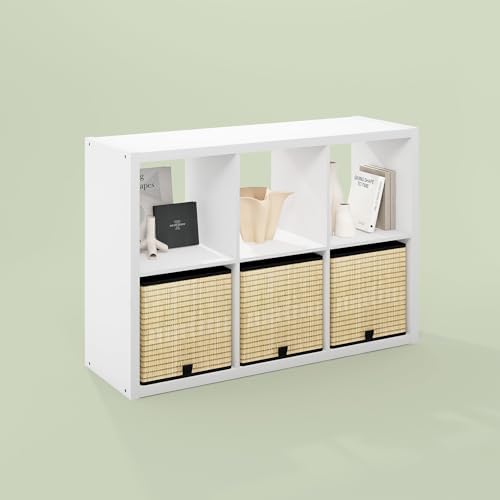 Bayan 6 Cube Storage Organizer, Bookshelf, Storage Shelf, with Open Back for Living Room, Bedroom, Home Office, White