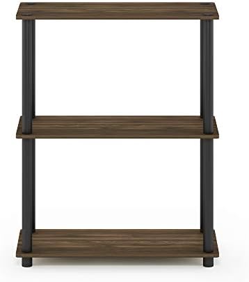 Furinno TURN-N-TUBE Storage Shelves, 3-Tier Book Shelf, Corner Shelf, Toolless Open Shelves, for Organization and Storag