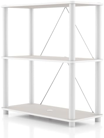 HOMES: INSIDE + OUT Apexa Modern 3-Tier Wide Shelving Units, Collectibles Display Shelves, Easy Assembly Standing Shelf,