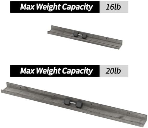 Giftgarden 47 Inch Long Floating Shelves for wall Set of 5, Grey Wood Wall Shelves for Bathroom, Bedroom, Kitchen, Livin