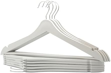 24 Pieces White Wooden Look Plastic Hangers Clothes Dress Shirt Hanger