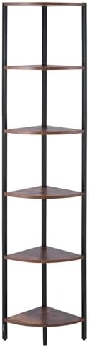 VEVOR 6 Tier Corner Shelf with LED Light, 68" Tall Corner Bookshelf with Storage Shelves for Collectibles, Display Shelf