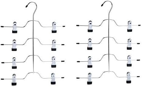 32 Quality 4 Tier Pant Skirt Hangers Heavy Duty Metal (32)