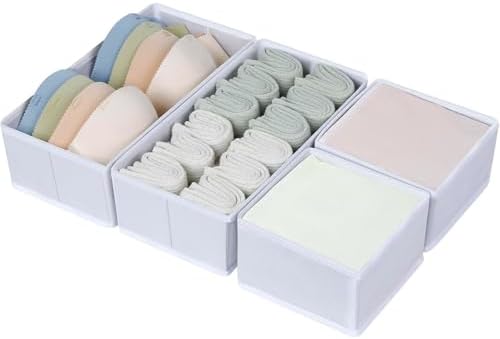 DIMJ Drawer Organiser System, Drawer Organiser, Foldable Storage Box, Fabric, Drawer Inserts for Wardrobes, Wardrobe Org