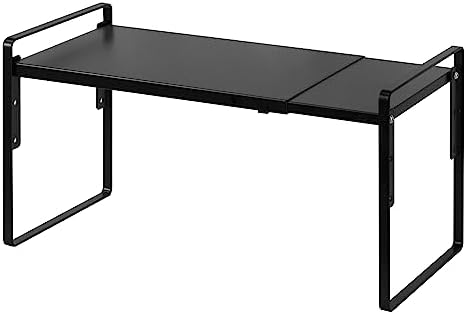 Nxconsu Cabinet Shelf Riser, Adjustable Cabinet Organizer, 8.6" Deep Black