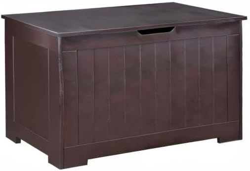 LEMY 30 Inches Entryway Storage Bench Wooden Toy Storage Chest Trunk Box Bed Stool for Any Playroom, Bedroom and Living Room Espresso