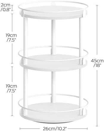 YATINEY Lazy Susan Organizer, Rotating Spice Rack, 3 Tier Spice Turntable Organizer, Industrial Turntable Spice Holder, 