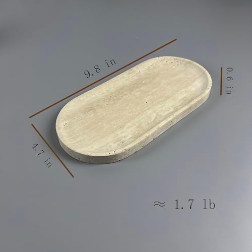 Natural Travertine Tray (Oval Beige)
