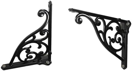 Heavy Duty Solid Stand,5 Inch 2 Pack Black,Right Angle Wall Panel Support Bracket,Decorative Shelf Bracket,Heavy Duty Vi