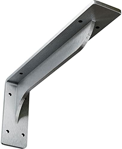 Ekena Millwork BKTM02X12X05EBCRS Steel Bracket Embrey, 2" W x 12" D x 5 1/4" H, Unfinished