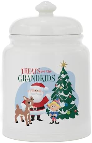 Let's Make Memories Personalized Rudolph Family Treats Cookie Jar-For Her- Kitchen Christmas Decor