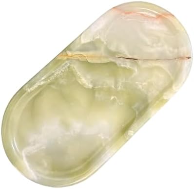 Natural Marble Decorative Tray, 9.8”x4.4”, Light Green