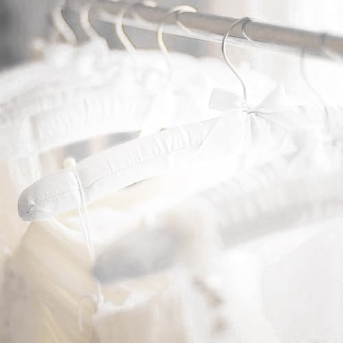 Jetec 48 Pack Satin Padded Hangers for Women Clothing 15",White