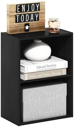 2-Tier Bookshelf, Cube Bookcase, Book Shelf, Cube Storage Organizer with Open Shelf, 9 x 16 x 21, for Home Office, Livin