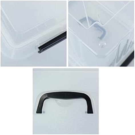 10 L Plastic Clear Storage Box, Plastic Latching Box with Lid, 6-PACK