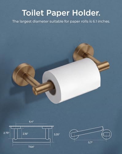 FORIOUS Toilet Paper Holder Wall Mount, Stainless Steel Rustproof Double Post Pivoting Tissue Roll Holder for Bathroom, 