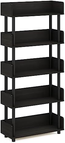 Furinno TURN-N-TUBE 5-Tier Display Shelf, Storage Shelves, Book Shelf, Open Shelves with Rounded Corner Top Edges, for O