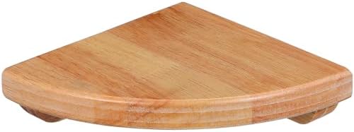 Alipis Natural Solid Wood Corner Shelf Wall Mounted, Dual-Fortified Floating Corner Shelves for Wall Storage, Round End 