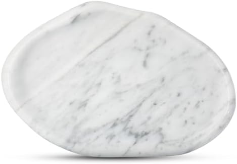 Koville Luxurious Natural Marble Vanity Tray for Home Decor, Cloud Shape Serving Stone Key Tray, 10" x 7" Marble Storage