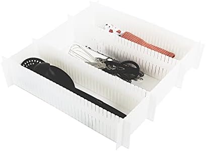 Compactor Set of 6 Dividers, for Underwear and Accessories, Adjustable Length, Polypropylene, White, 44 x 10 cm, RAN5191