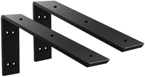 WINKER Countertop Support Bracket 2 Pack Heavy Duty 3/8" Thick Hidden L Shelf Bracket 20" x 8" x 2.5" Metal Corbels for 