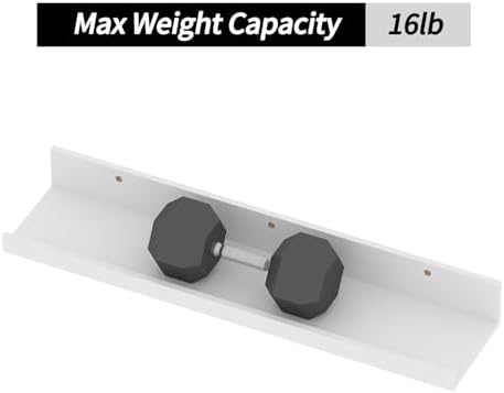 Giftgarden 24 Inch White Floating Shelves for Wall Mount, Modern Wood Wall Shelf Ledge for Bathroom Bedroom Living Room 