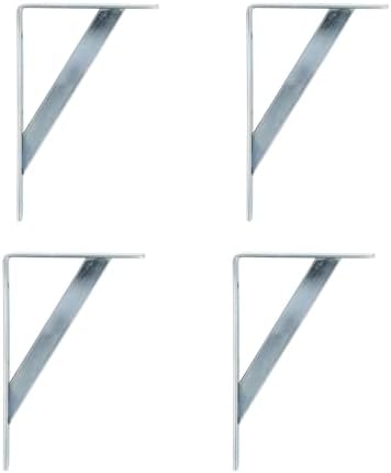 Amig, Pack of 4 Shelf Brackets Color Silver, Bracket for Shelves 250 x 200 mm, Heavy-Duty Steel: up to 330 kg