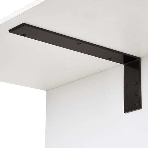 3 Pack Countertop Support Bracket 16"x6"x2.5", Premium Heavy Duty Solid Steel Hidden L Bracket, 1/4" Thick for Granite, 