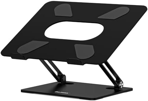 BoYata Laptop Stand, Adjustable Multi-Angle Riser, Up to 17 Inches, Black