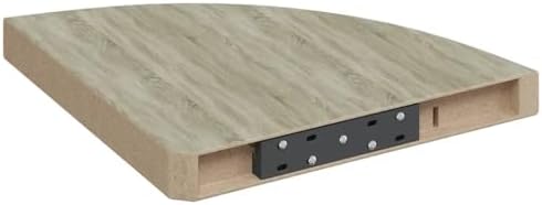 vidaXL Floating Corner Shelf in Oak Finish | Honeycomb MDF and Metal Construction | Wall-Mounted | Easy Installation | I