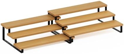 Furinno RAVEL Kitchen Countertop Organizer Set of 2, 3-Tier Nesting Metal Frame Counter Shelves, Kitchen Storage, Expand
