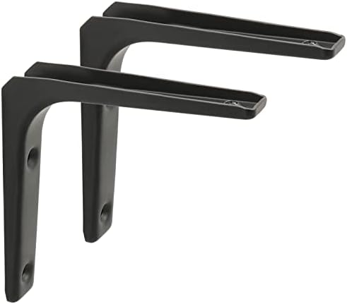 SAYAYO Wall Shelf Bracket Black, 4 Inch Heavy Duty L Bracket for Wood